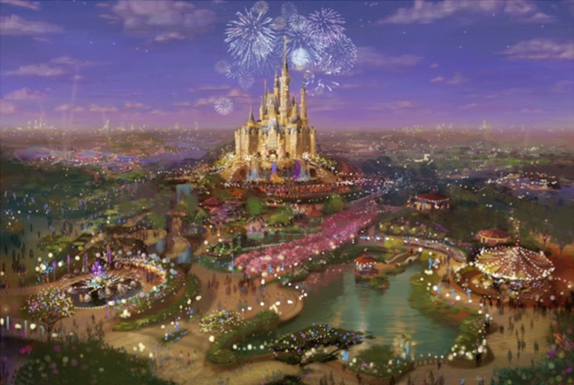 An image shows an artist's impression of Shanghai Disney Resort in this handout released by Disney Parks